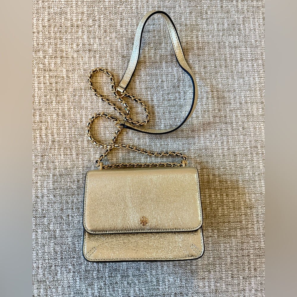 Tory Burch Small Gold Chain Crossbody Shoulder Bag